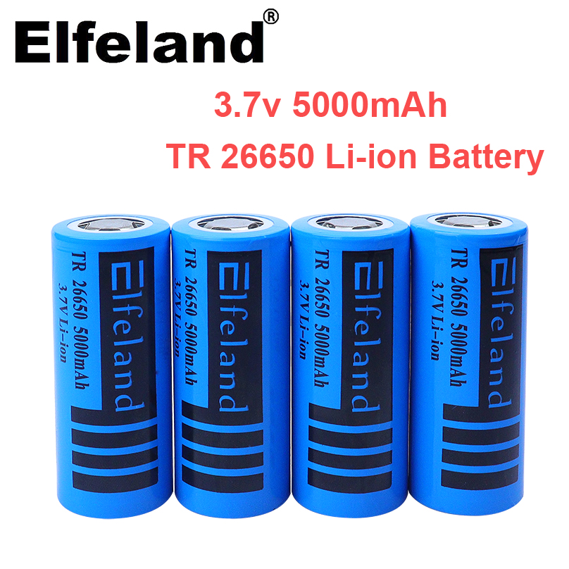 26650 3.7V 5000mAh Li-ion battery, used for security alarm LED walkie-talkie and other batteries