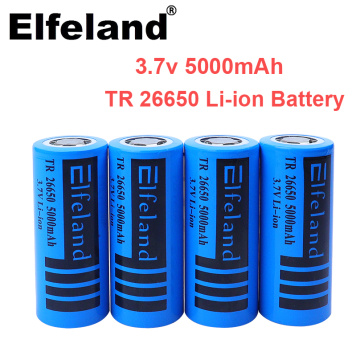 26650 3.7V 5000mAh Li-ion battery, used for security alarm LED walkie-talkie and other batteries