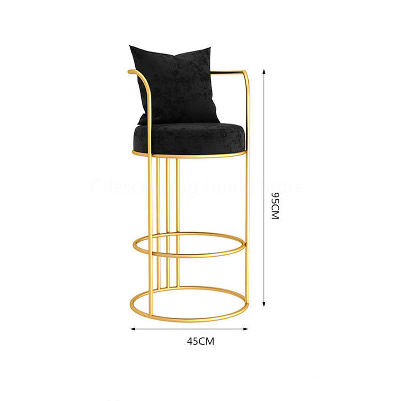 Light Luxury Nordic Backrest Bar Stools Creative Home Modern Minimalist Bar Chair Front Desk Leisure Chair Cafe High Chair