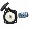 Lawn Mover Recoil Starter Pull Starter & Pawl Black & Silver Pull Starter Assembly for Brush Cutter Strimmer Grass Trimmer