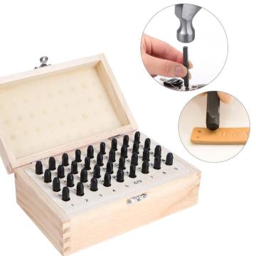 36pcs/set Stainless Steel Letter Number Punch Set Leather Wood Craft Stamp Tool Kit Leather Craft Stamp 3mm 4mm