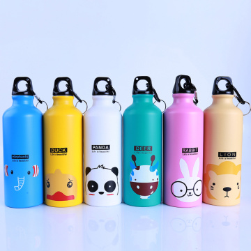 Candy Color 500ml Cute Cartoon Pattern Aluminum Water Kettles Outdoor Travel Sports Pots Kitchen Accessories