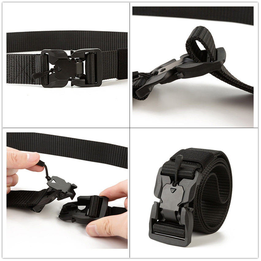 Magnetic Buckle Military Army Men Belt Tactical Designer Canvas Belts For Pants Long Nylon Strap Black Male Waist Belt New Trend