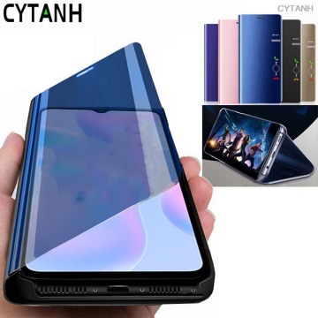 for coque samsung m21 case smart mirror flip cover cases for samsung galaxy m 21 2020 stand 21m sm-m215f/ds 6.4'' bumper bag