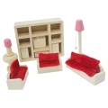 Colorful Wooden Dollhouse Miniature House Accessories Furniture, Wood Miniature Living Room/Bathroom / Dining Room/ Kitchen