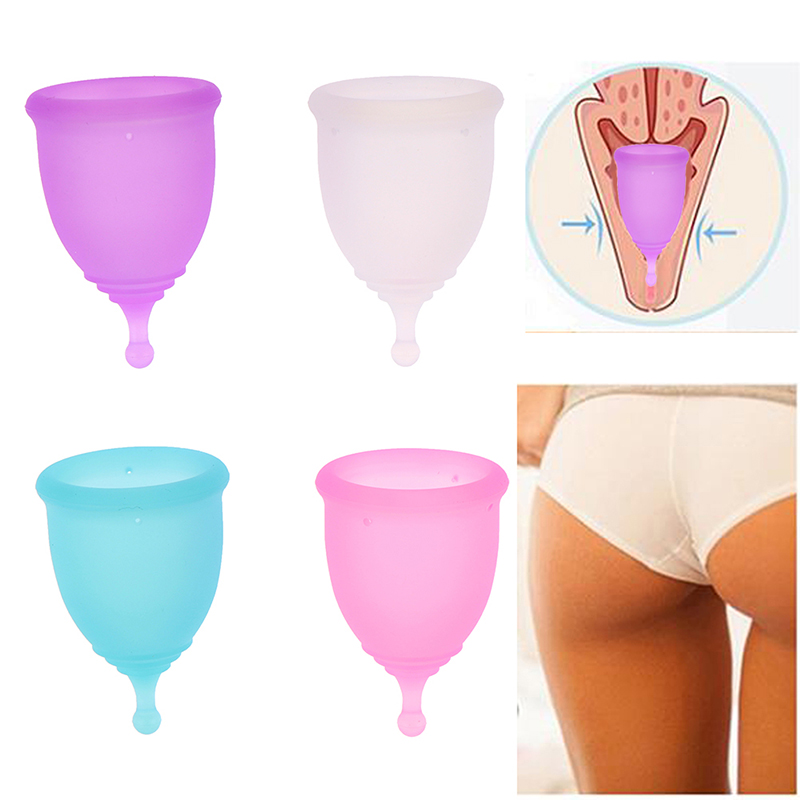 Medical Silicone Menstrual Cup Feminine Hygiene Menstrual Period Reusable Vaginal Cups With Spong Brush In A Bag