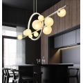 Designer's lamp modern Chinese dining table strip lamp Nordic creative personality restaurant bar glass bubble chandelier