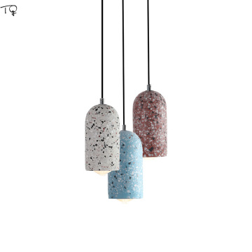 Nordic Industrial Colorful Cement Pendant Lights Modern Light Fixtures Decor Loft Hanging Lamp for Kitchen Living/Dining Room