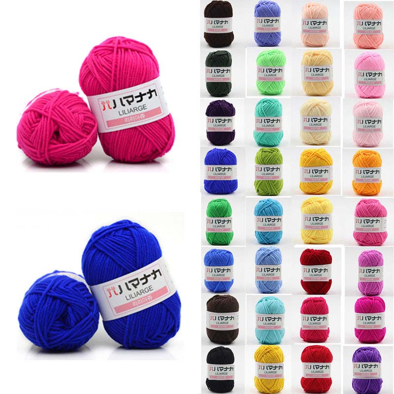 25g Soft Cotton Knitted Craft Baby Knitted Wool Colorful Crochet 4PLY soft Knitting babycare Craft Yarn Sweater Thread