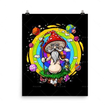 Print Picture Mushroom Old Man Planet Canvas Painting Nordic Wall Art Living Decor Home Decor Fashion Wall Decor Frame Poster