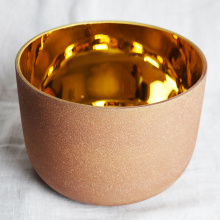 Pure 24k Gold Frosted Crystal Singing Bowl