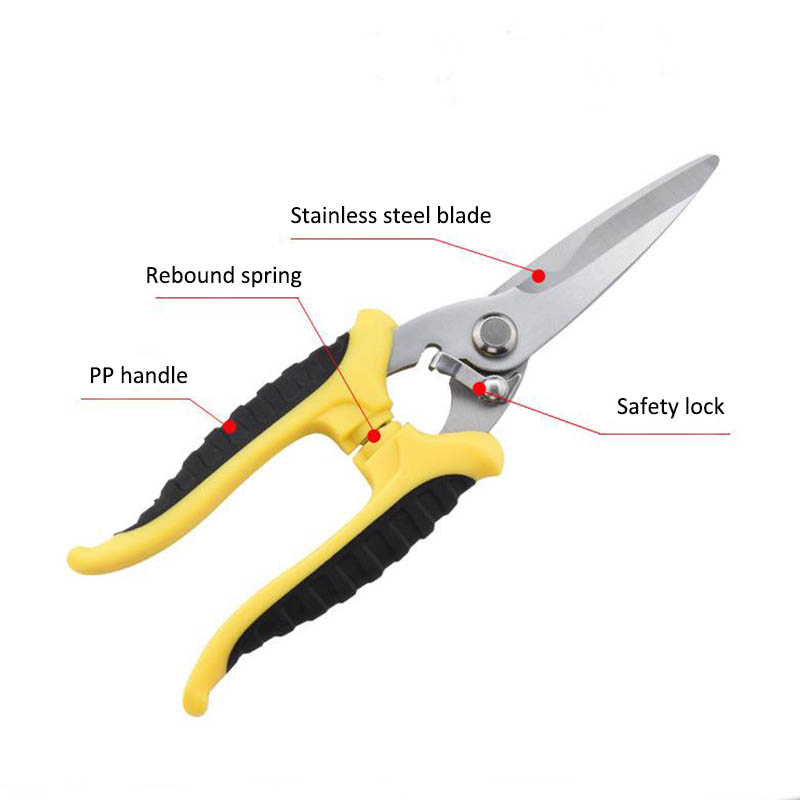 8In Multifunction Metal Scissors Cable Stripping Shears Stainless Steel Electrician Tool