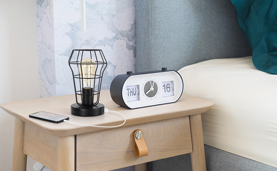 Retro Style Cage Shaped Bedroom Desk Lamp