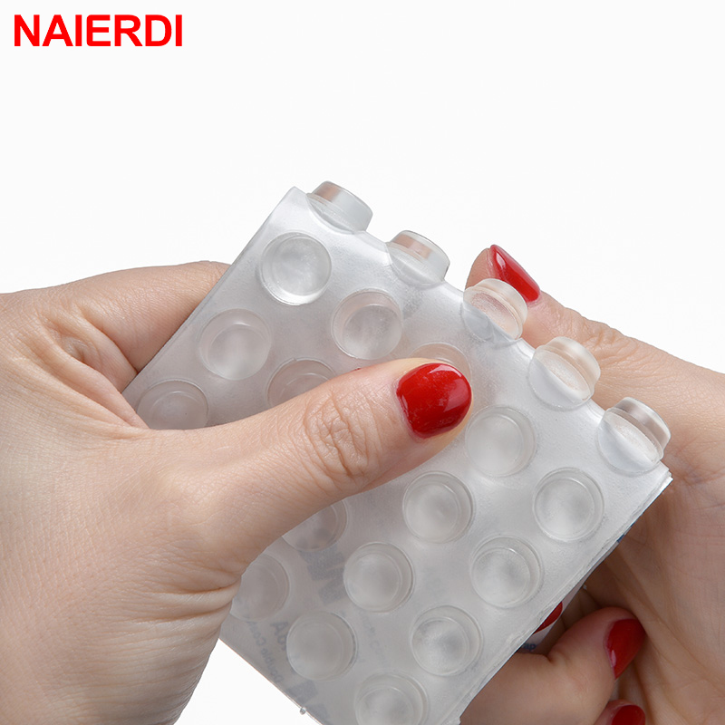NAIERDI Door Stops Self adhesive Silicone Rubber Pads Cabinet Bumpers Catches Rubber Damper Buffer Cushion Furniture Hardware