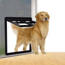 Lockable Plastic Pet Dog Cat Flap Door Screen Window Security Flap Gates Pet Tunnel Dog Fence Free Access Door for Home