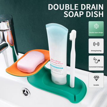 Rotating Soap Box Soap Dishes Soap Sponge Dish No Drilling Storage Box Rack Shelf Bathroom Soap Holder Soap Dishes Dropshipping