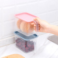 3 Color Kitchen Storage Box With Handle Plastic Fresh-Keeping Containers Refrigerator Fruit Vegetable Drain Kitchen Storage Box