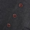 VOBOOM Grey Black Tweed Mens Vest Suit Slim Fit Wool Blend Single Breasted Herringbone Waistcoat Men Waist Coat for Man 007