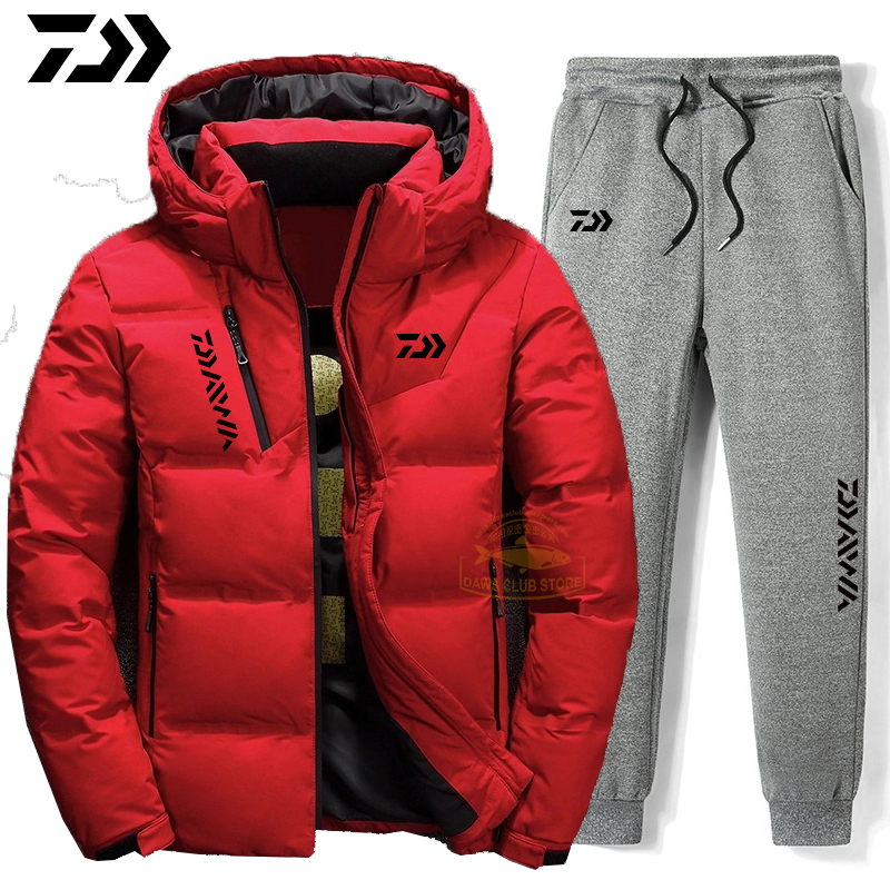 Daiwa Suit for Fishing Jacket Waterproof Windproof Warm Thick Pants Fishing Clothes Sports Fishing Suit Winter Men Fishing Wear