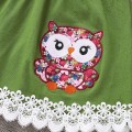 Girls Clothing Sets Kids Girls Cartoon Embroider Owl Dress+Floral Pants+Scarf Set Outfit Children Clothing