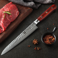 XINZUO 8'' inches Slicing Knife VG10 Damascus Steel Razor Sharp Blade Strong Hardness Kitchen Knife with Rose Wood Handle