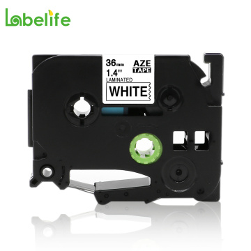 Labelife TZe-261 Black on White 36mm Compatible Brother P-touch Laminated Label Tape 1-1/2