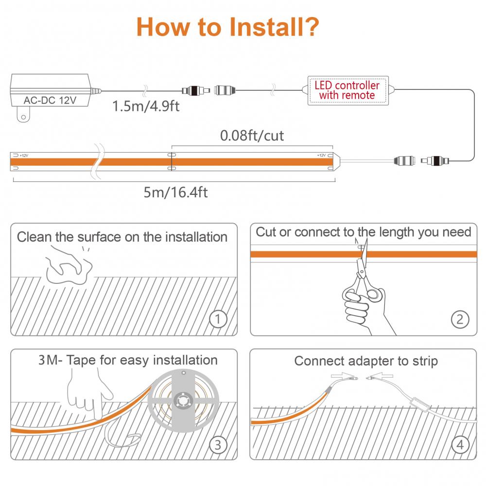 Cob Led Strip Install