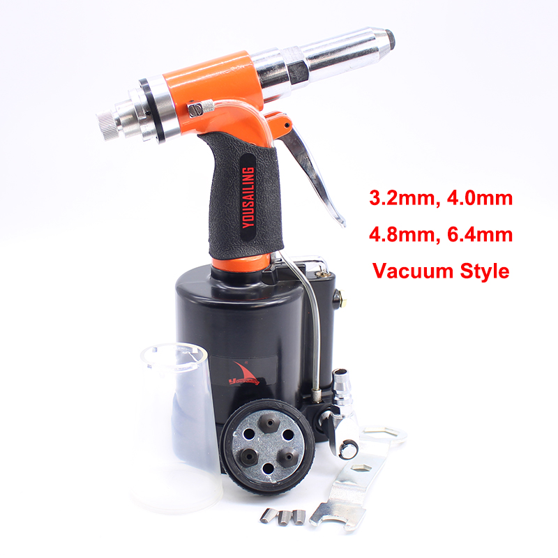 YOUSAILING Powerful Vacuum Air Riveter 3.2, 4.0, 4.8mm, 6.4mm Pneumatic Rivets Gun Air Riveter Gun Strong Self-absorb Riveter