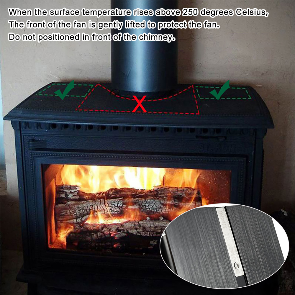 New 5-Blade Aluminum Alloy Heat Powered Stove Fan Winter Home Wood Log Burning Fireplace Accessories