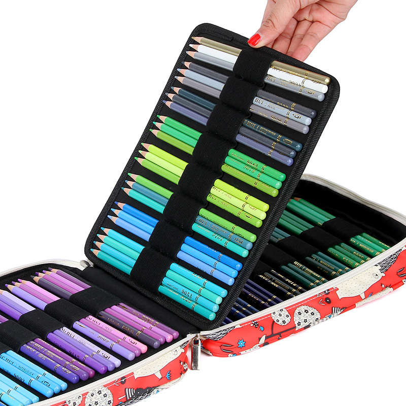 150 Holes Large Capacity Pencil Case Creative Animal Cartoon Multifunctional Pen Bag Box for Colored Drawing Pens Art Supplies