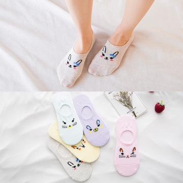 Japanese Spring Summer Small Animal Woman Invisible Socks Cotton Rabbit Fox Cartoon Socks girl boy hosiery 1pair=2pcs ws105