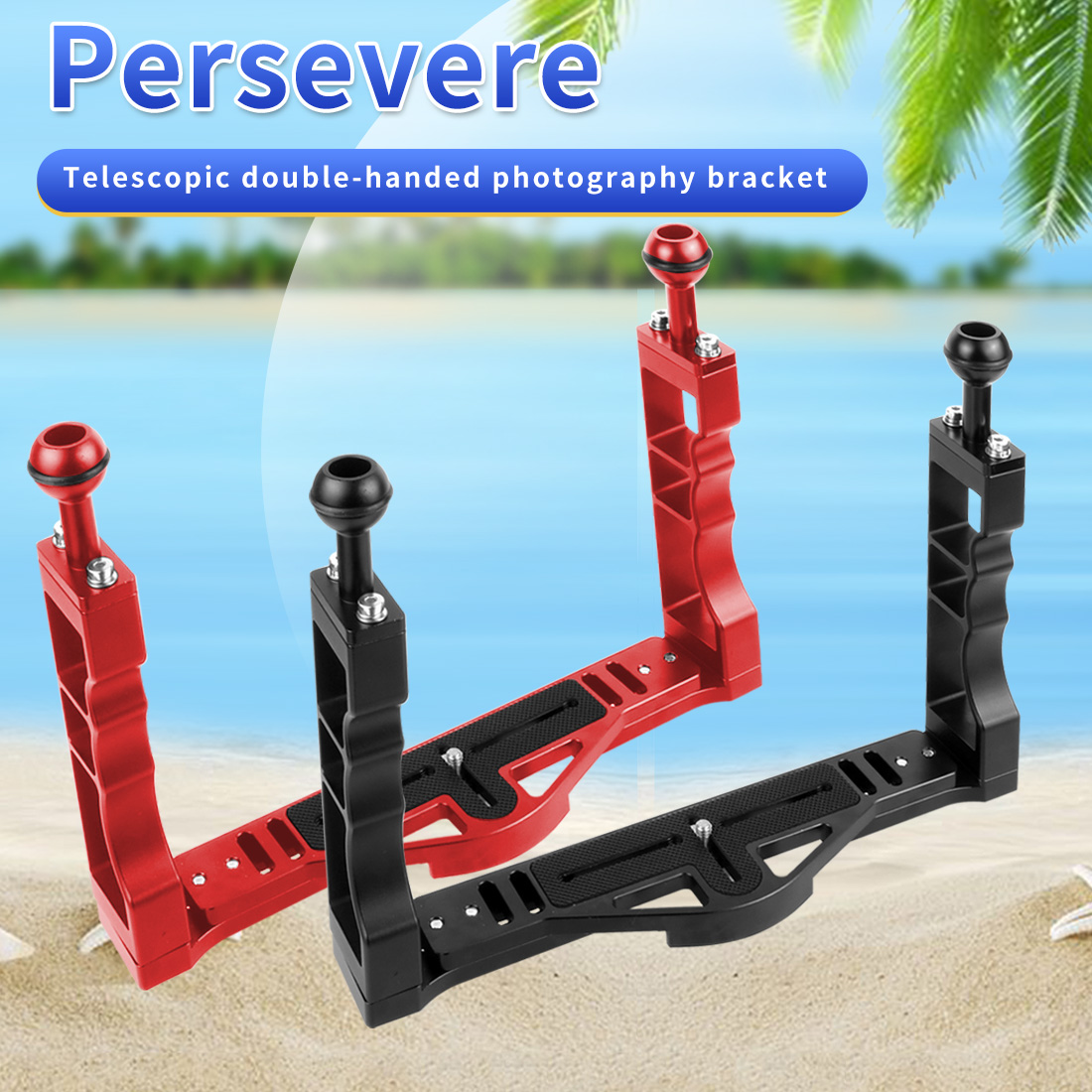 Dual Handle Tray Stabilizer Rig Aluminum for Underwater Camera Housing Case Diving for GoPro DSLR Smartphone Base Mount Bracket