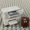 Single Toy Home Printer Copier Fax Machine Building Blocks Set DIY City Office MOC Figure Accessories Parts Bricks Kit Toys