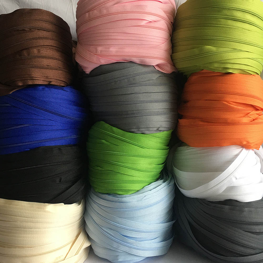 3# Long Sewing Nylon Zipper Coil Roll In 1/2/3/4/5 Meters with Zipper Slider Pull, Zippers Zip For Bag Garmet Sewing Accessories