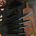 New Ceramic Knife Set 3, 4, 5, 6 Inch Paring Utility Slicing Chef Kitchen Knife One Black Blade Peeler Accessories Black Handle