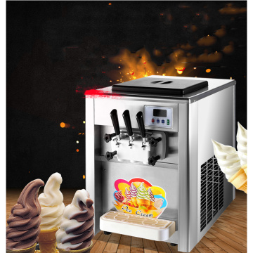 220V Ice Cream Machine Commercial Desktop Tricolor Ice Cream Maker Fruit Dessert Machine 1800W Sweet Cone Freezing Equipment