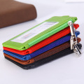 PU Leather material double card sleeve ID Badge Case Clear Bank Credit Card Badge Clip Badge Holder Accessories Id Card Holder