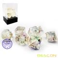 Bescon Unpainted Raw Plating Polyhedral Dice Set of Pearly Transparent, RPG Dice Set of 7