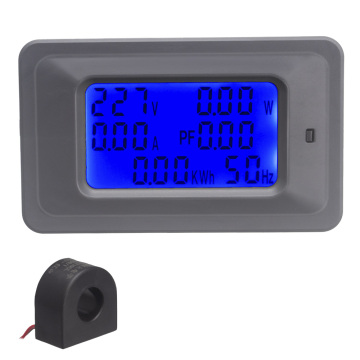 6 IN 1 Digital AC Voltage Meter 100A/20A 110~250V Energy Meter Voltmeter Ammeter LCD Panel Monitor Power Meter Hz Power 12006008