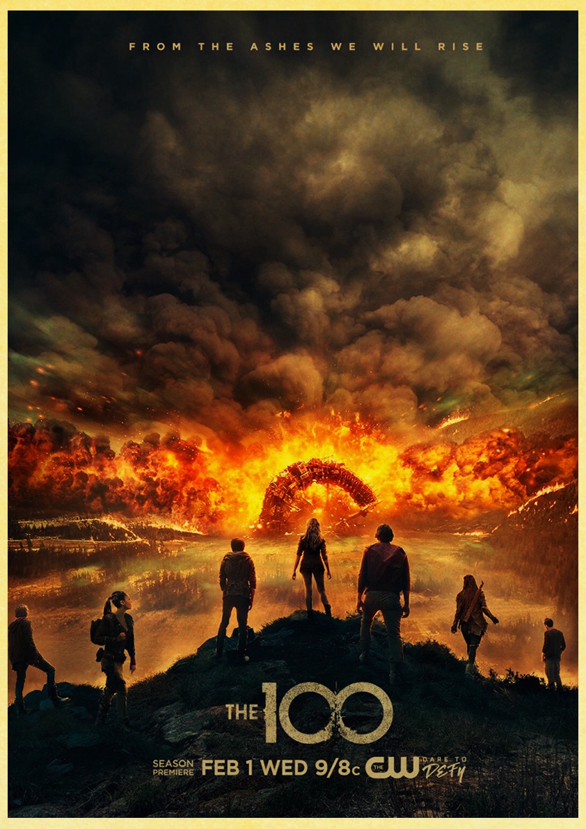 The 100 The Hundred BobMorley Eliza Taylor Marie Avgeropoulos Vintage Paper Poster Wall Painting Home Decoration 42X30CM 30X21CM