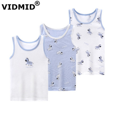 VIDMID 3pcs/lot Baby Children vest summer boys Girls tanks t-shirt Cotton tank sleeveless kids boy cartoon beach clothes 7010 06