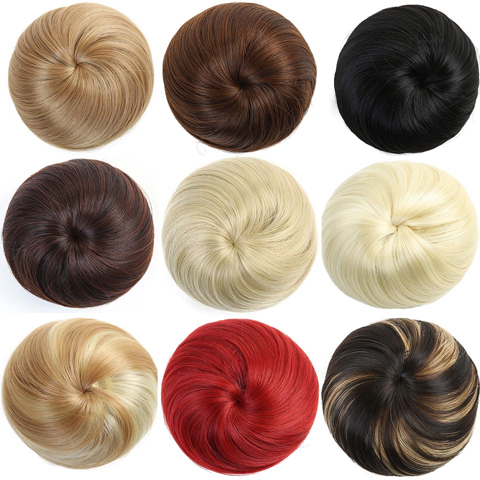 Buqi Straight Chignon Hair Clip In Hairpiece Extensions Bun for Adult Women Synthetic High Temperature Fiber Chignon