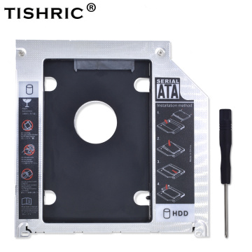 TISHRIC Aluminum 2nd HDD Caddy 9.5mm SATA 3.0 Optibay SSD Case HDD Enclosure for Apple Macbook Pro Air 13