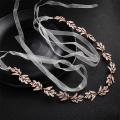 Classic Leaves Thin Crystal Handmade Wedding Belts & Sashes Bridal Dress Accessories Skinny Sashes for Bride Bridesmaids