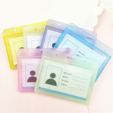 Transparent Plastic Card Sleeve ID Badge Case Clear Bank Credit Card Badge Holder Accessories