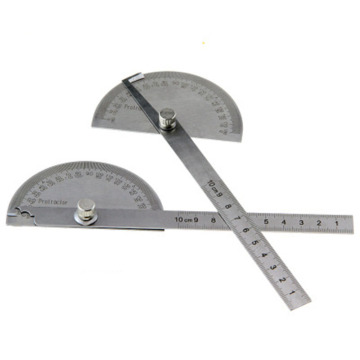 180 Degree Adjustable Protractor Multifunction Stainless Steel Roundhead Angle Ruler Mathematics Measuring Woodworking Tool