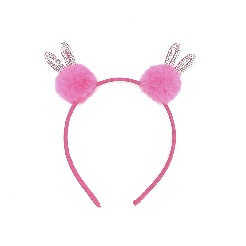 Sweet girls beautiful hairband headpieces rabbit ears plush ball hair head hoop hair accessories Tiara for children Party1 Pcs