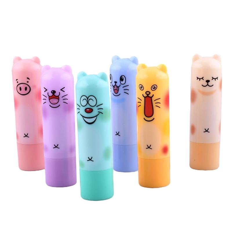 1pcs Cartoon Bear Lip Gloss Moisturizing Lip Balm Natural Plant Lip Balm Random Color Lip Gloss Makeup Care Products