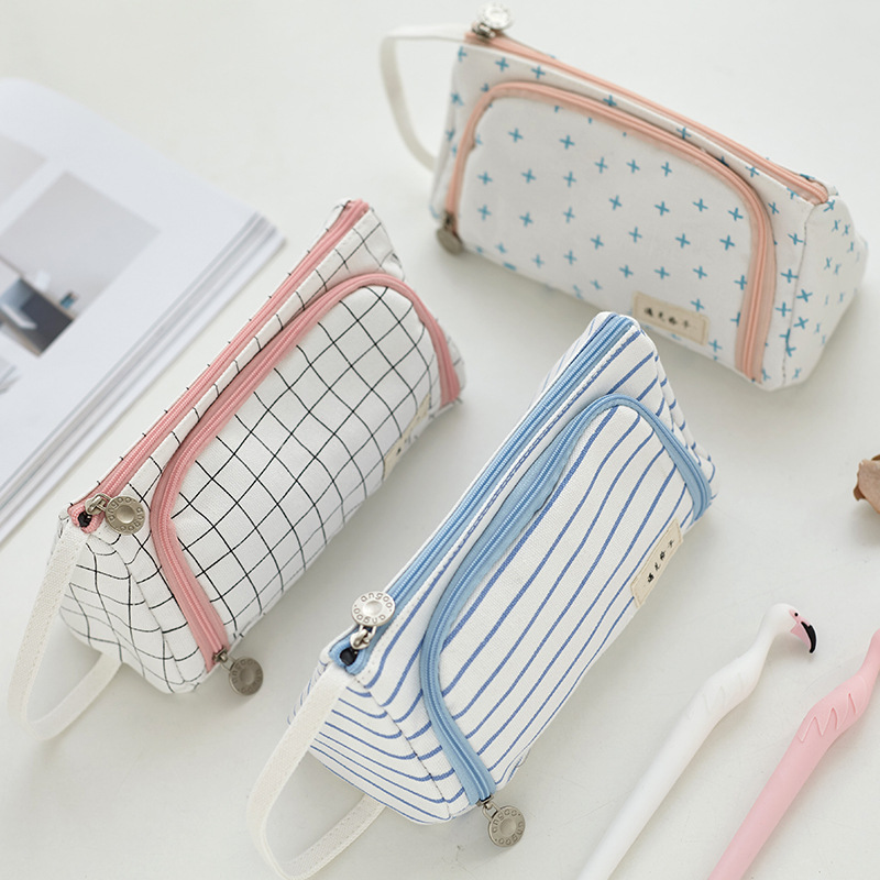 Cute Pencil Case Large Capacity Pencil Case School Pencil Case Multifunction Pen Storage New Stationery Canvas Bag For Students