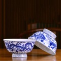 4.5/5/6 Inch Jingdezhen Blue and White Porcelain Bowl Dragon Phoenix Pattern Art Rice Bowls Container Kitchen Dinnerware Decor